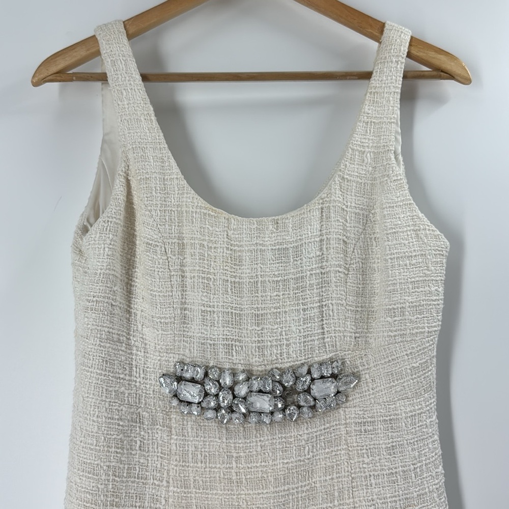 Boston Proper cream tweed boucle knit sheath dress classic - Picture 7 of 16
